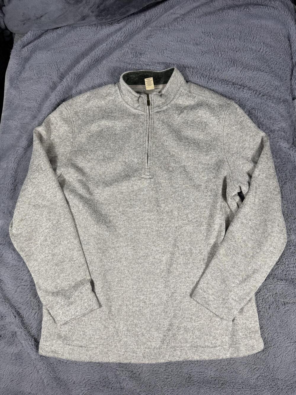 Grove & Hollow Sweater Mens 2XL Gray 1/4 Zip Mock Neck Knit Classic Fit Pullover